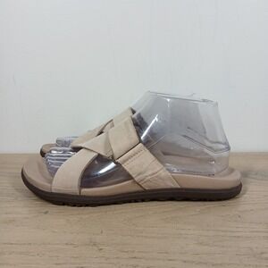 Merrell Sands Tone Sandals Women 8 Beige Leather Slide Comfort Adjustable